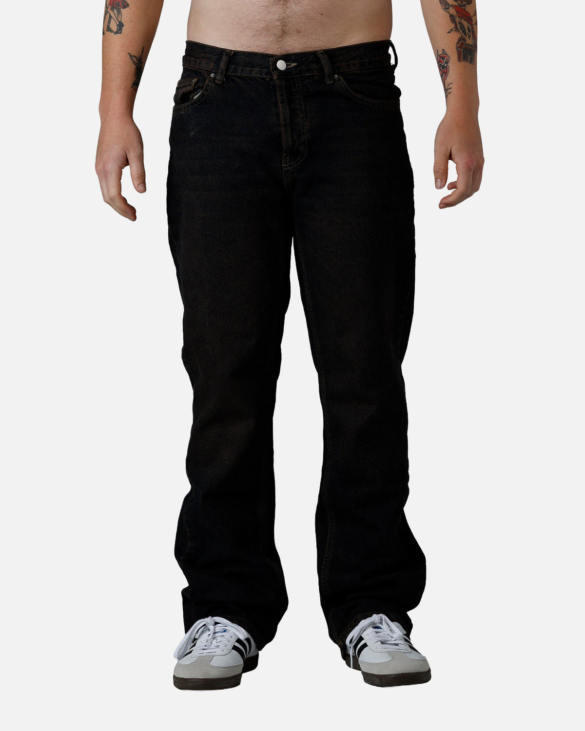MNML Bootcut Denim Jeans Washed Brown - image 6