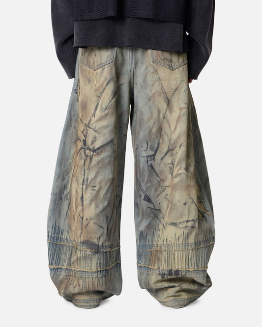 MNML Stitched Barrel Denim Pants Vintage Blue - image 2