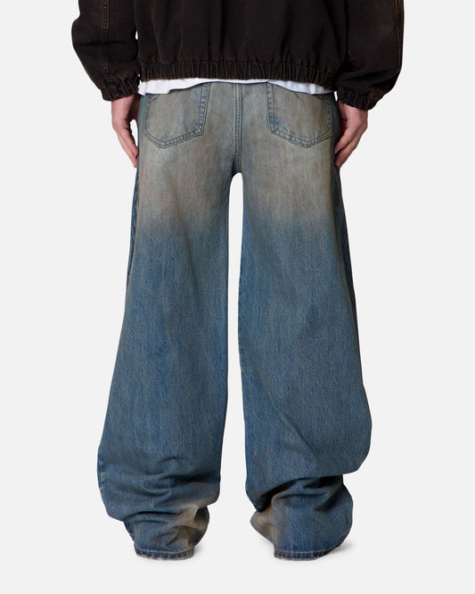 MNML Ultra Wide Tribal Denim Jeans Medium Blue - image 2