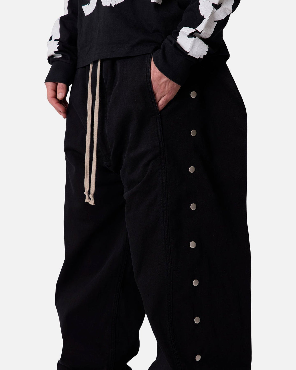 MNML Wide Panel Side Snap Pants Black - image 6