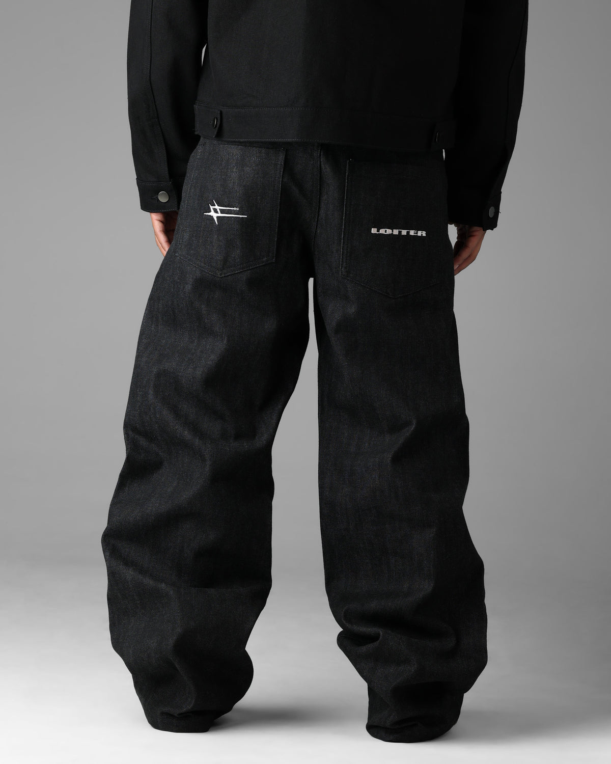 Loiter Selvedge Denim Boot Cut Jeans Black - image 5