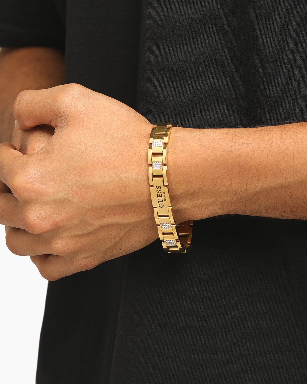 Guess Mainline 15mm Frontier Crystal Bracelet Gold - image 10