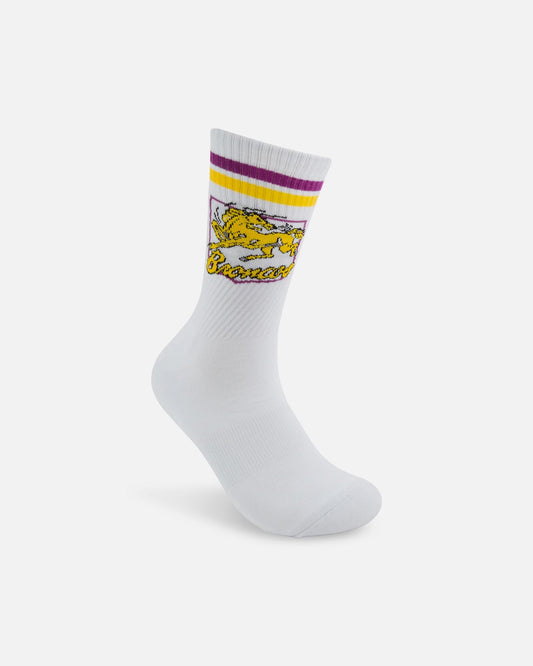 Foot-ies Brisbane Broncos Crew Socks 2 Pack White/Maroon - image 2