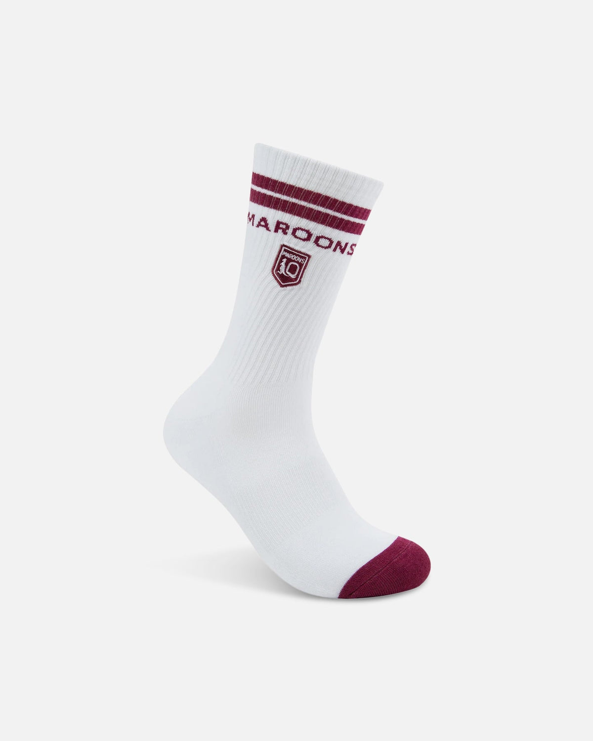 Foot-ies Queensland Maroons Icons Sneaker Socks 2 Pack White/Maroon - image 4