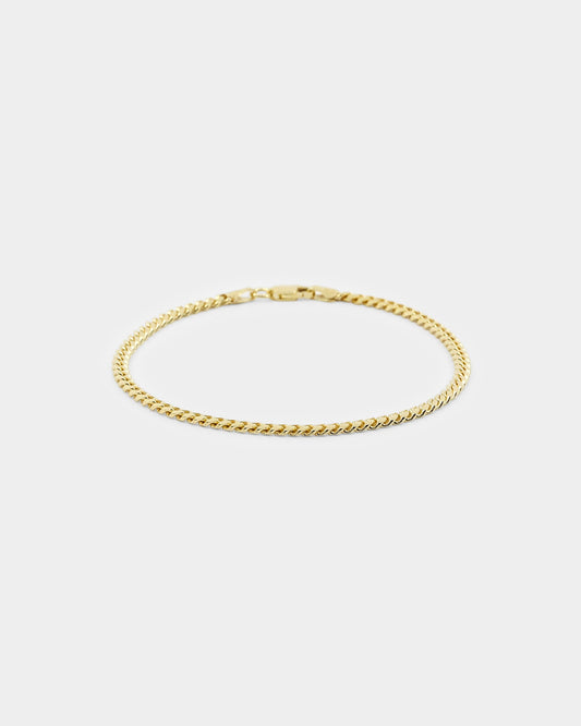 House Of Auric 3mm Cuban Link Bracelet 18k Gold Vermeil