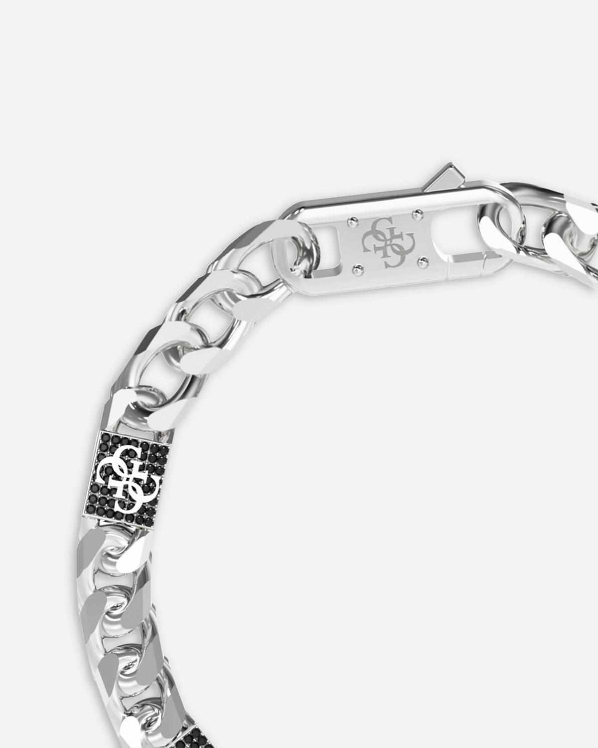 Guess Mainline 4G Curb Chain Pave Bracelet Silver - image 3