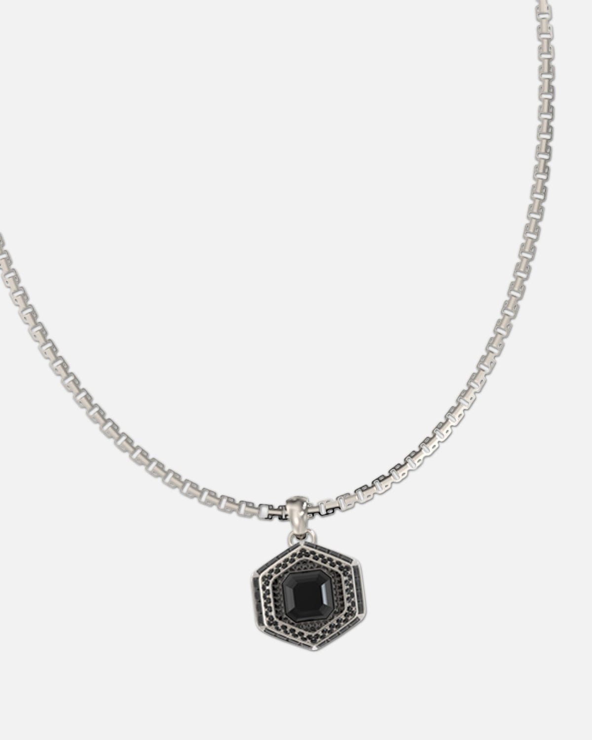 Guess Mainline Lion King Crystal Exagon Necklace Silver - image 5
