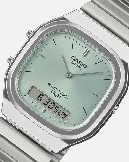 Casio AQ240E-2A Watch Silver/Green