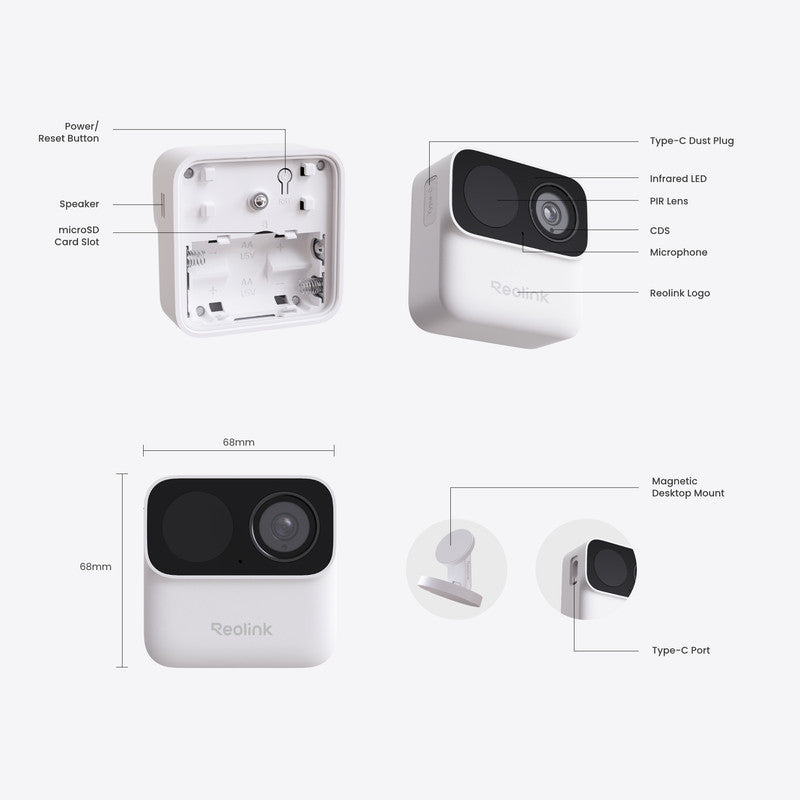 Reolink Argus MagiCam Security Cameras WiFi Wireless Magnetic Mount Indoor Camera