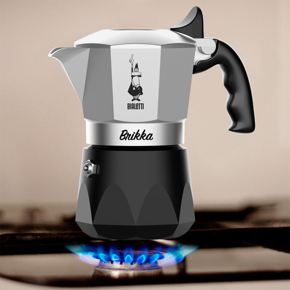 Bialetti Brikka 2 Cup Espresso Maker - Silver and Black