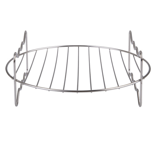 Appetito Stainless Steel Round Dual Level Cooking Air Fryer Rack 22cm (Silver)