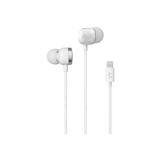 Wave Corded In-Ear Headphones for iPhone 14 Pro Max/iPad (White)
