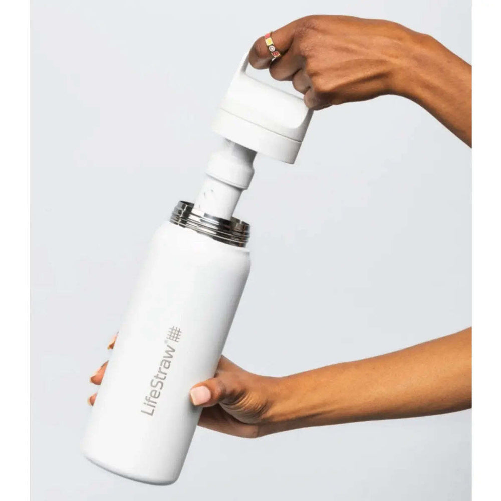 LifeStraw Go 2.0 700ml Stainless Steel Water Filter Bottle White
