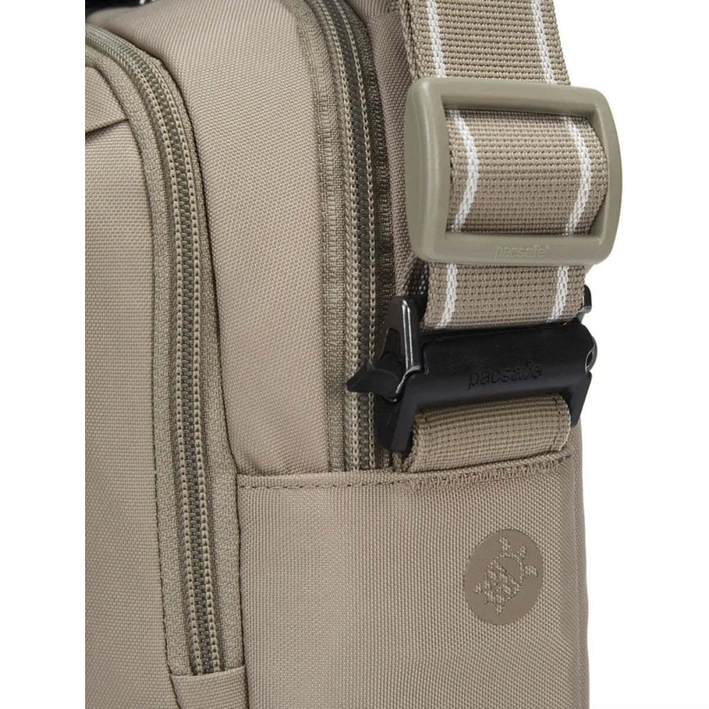 Pacsafe V Tour Anti-Theft RFID Blocking Tablet Fit Crossbody Bag Beige