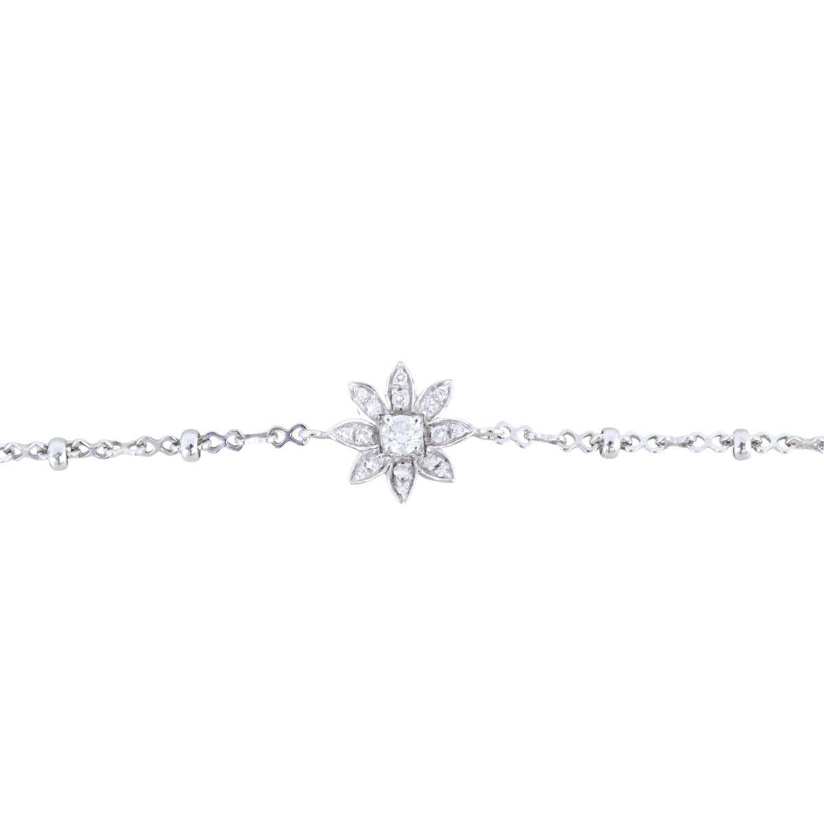 Gucci GG Running Flora Diamond 18k White Gold Bracelet