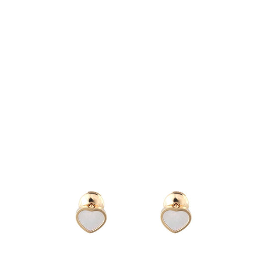 Chopard Happy Hearts Mother of Pearl 18k Rose Gold Stud Earrings