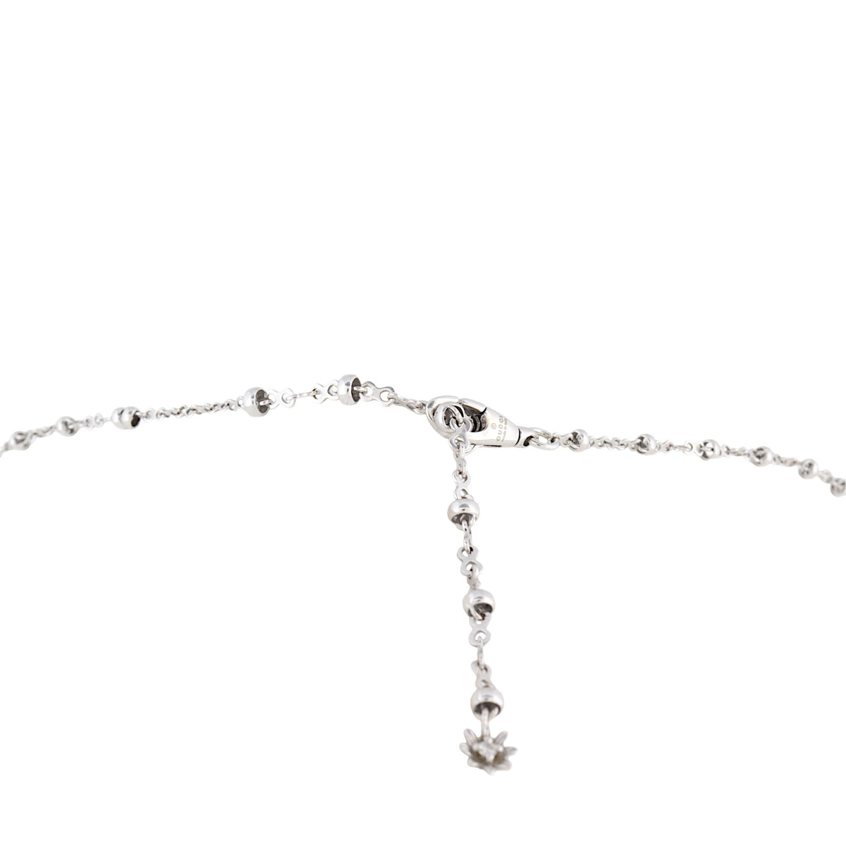 Gucci Double G Flora Diamond 18k White Gold Necklace