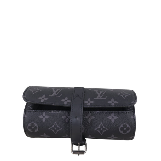 Louis Vuitton 3 Watch Case Monogram Eclipse