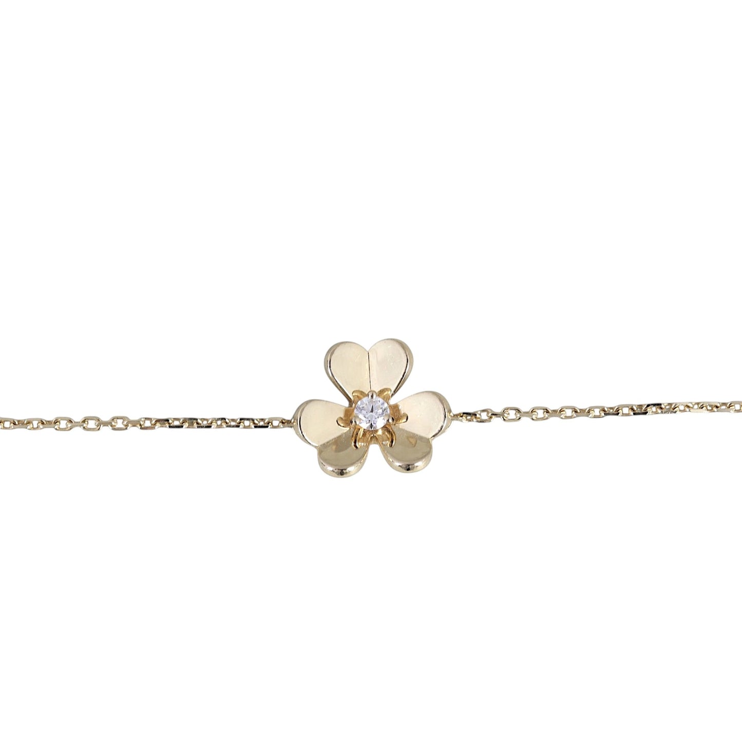 Van Cleef & Arpels Frivole Diamond 18k Yellow Gold Chain Bracelet Mini