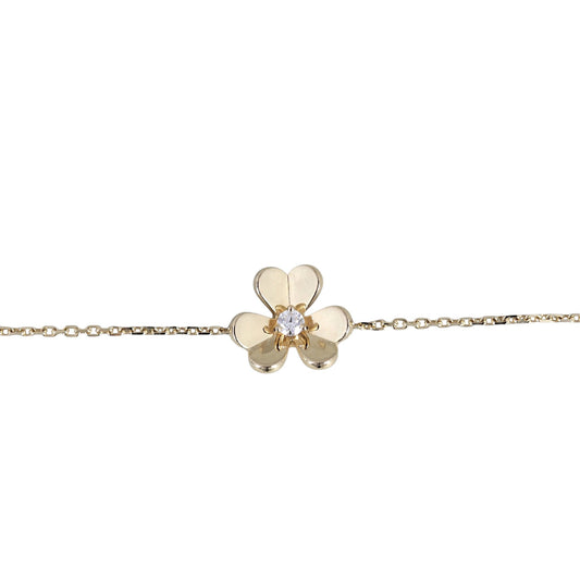 Van Cleef & Arpels Frivole Diamond 18k Yellow Gold Chain Bracelet Mini