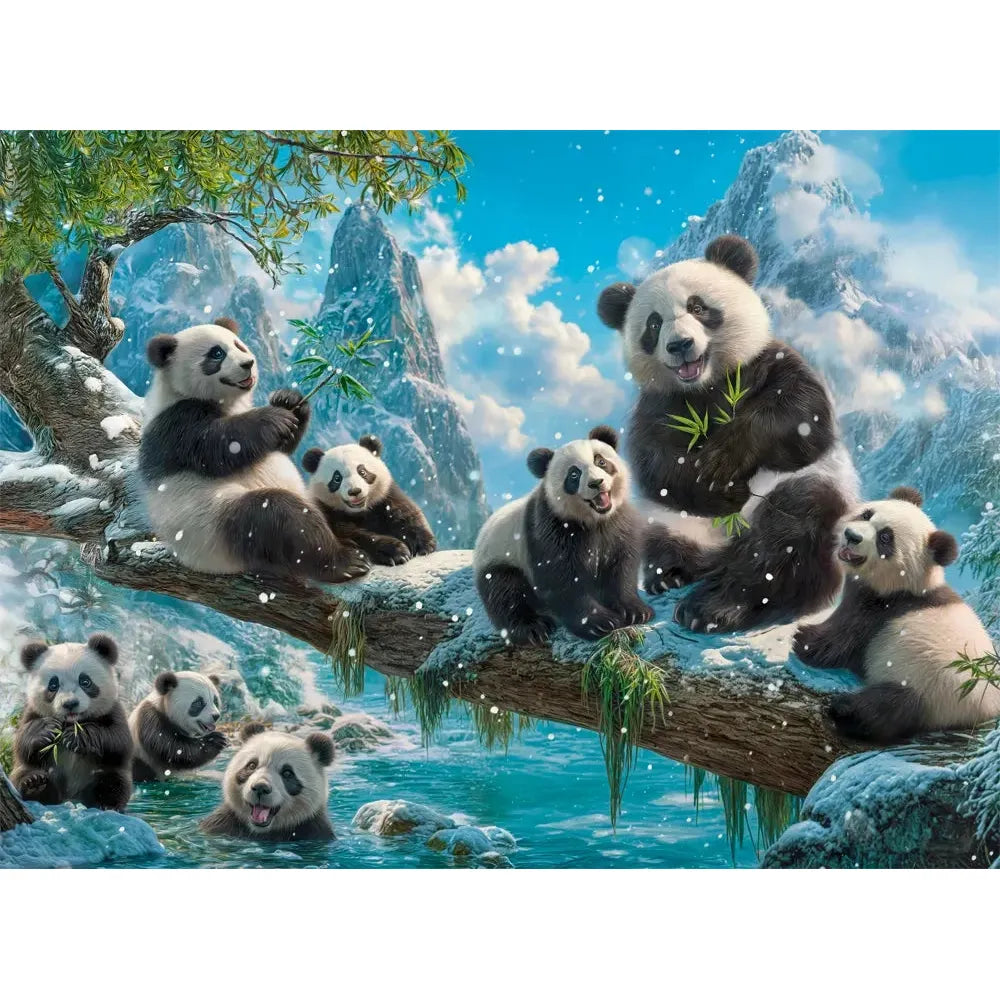 Castorland 2000-Pieces Pandas Winter Fun Puzzle