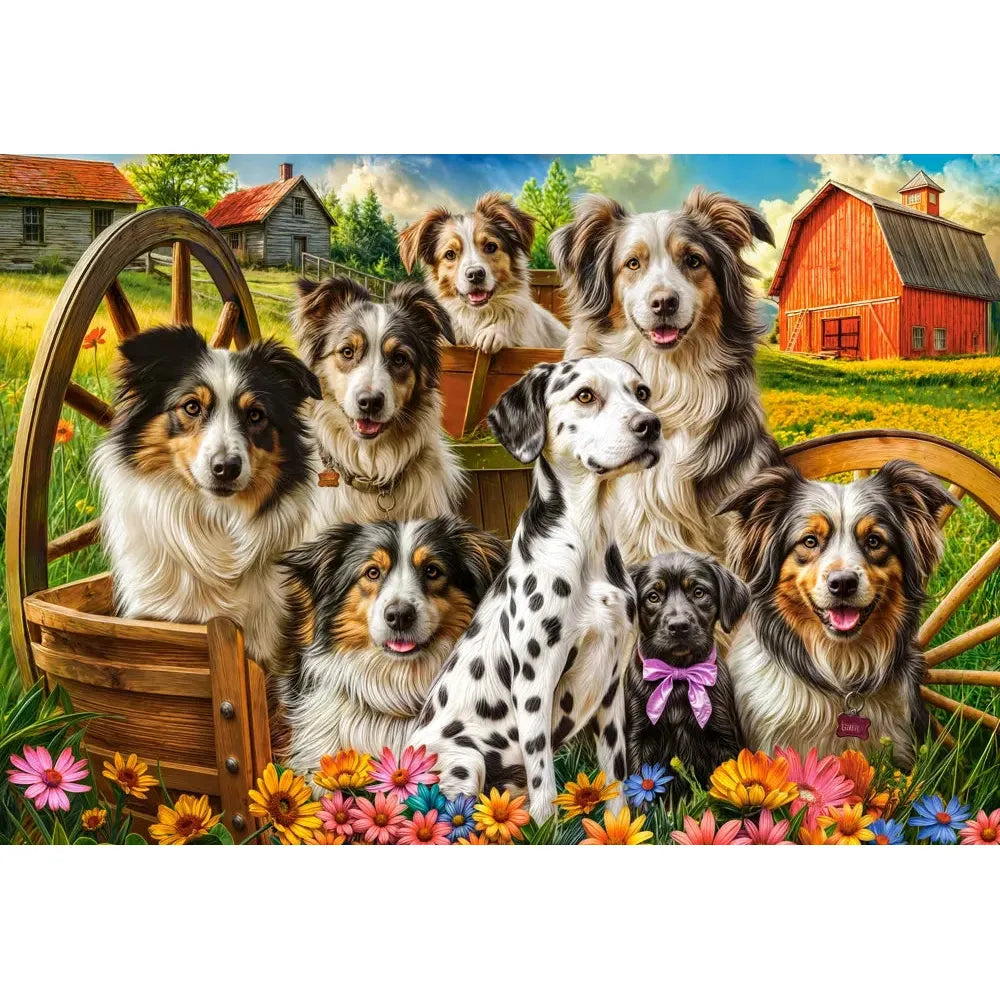 Castorland 1000-Pieces Happy Dogs In The Countryside Puzzle