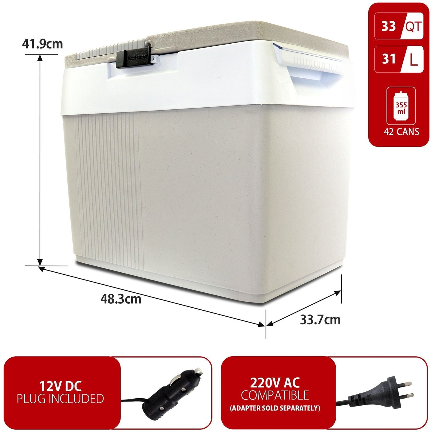 Koolatron 31L Grey Kargo 12v Cooler Warmer Portable Travel Fridge