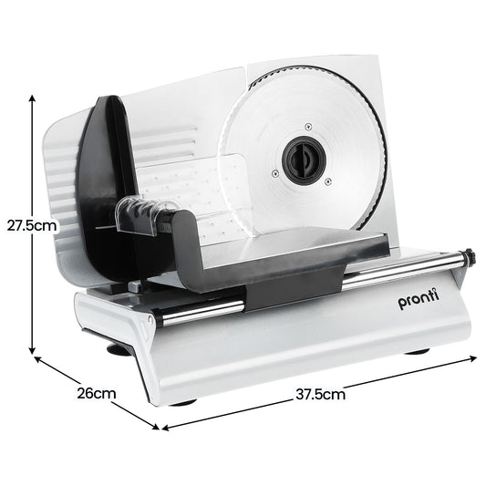 Pronti Electric Deli and Food Slicer 200W with 2 Blades - White