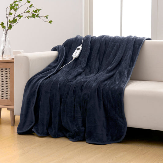 Dreamaker Coral Fleece Heated Throw - Midnight Blue