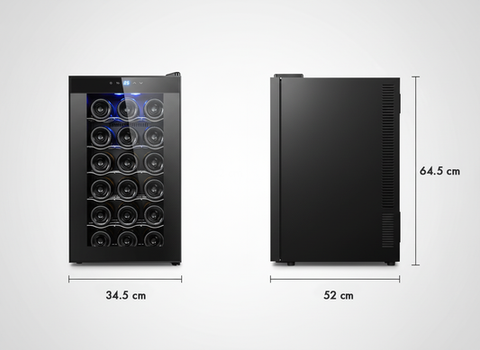 Lenoxx 18 Bottle Thermoelectric Wine Fridge, 130W, UV Protected Glass Door, Soft LED Illumination