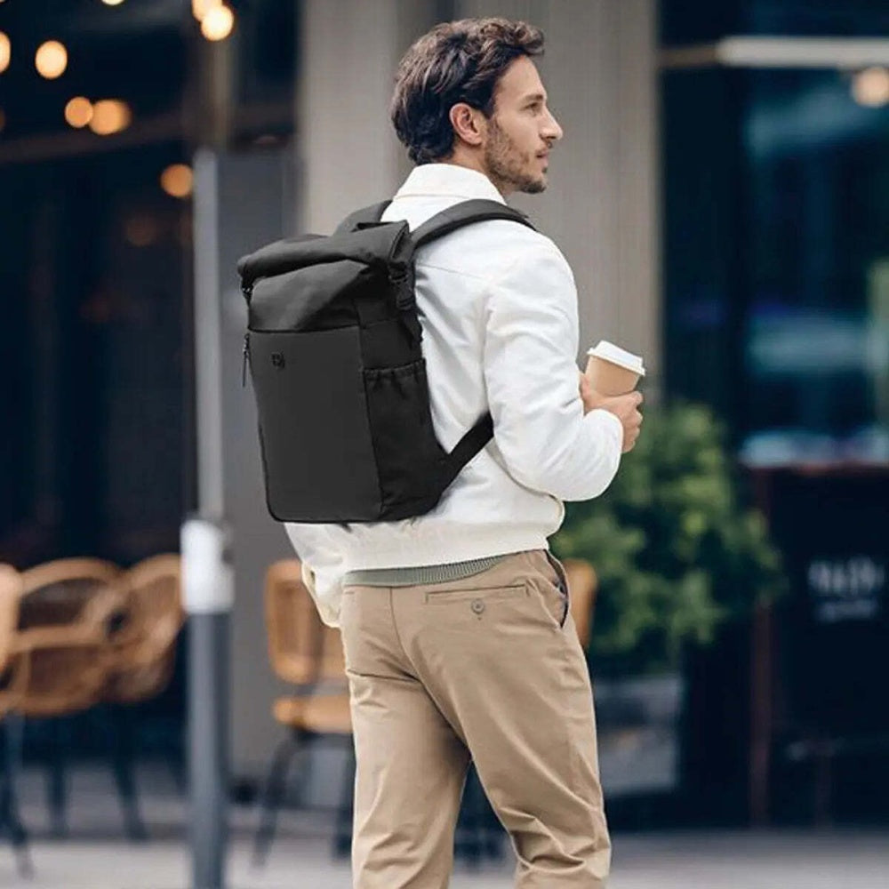 Wenger UrbanOne Roll-Top Laptop Recycled PET Polyester Backpack Black 15.6in