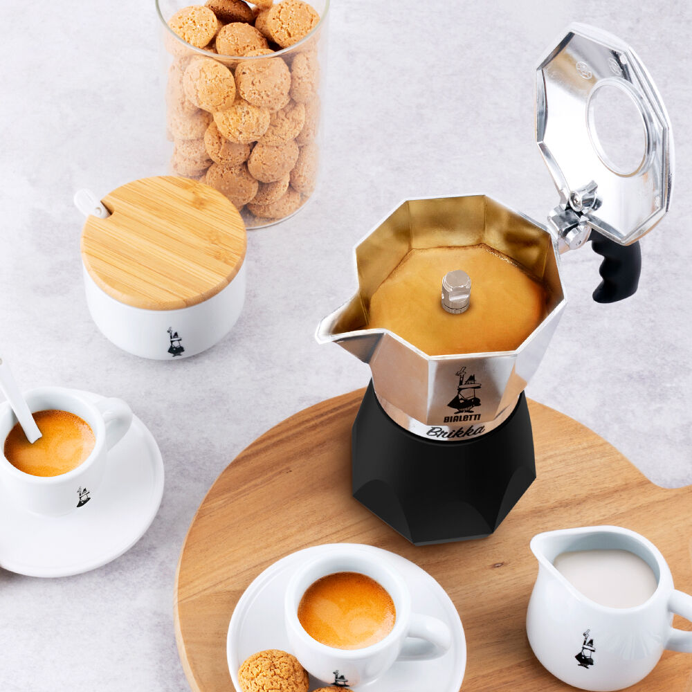 Bialetti Brikka 4 Cup Espresso Coffee Maker - Silver and Black
