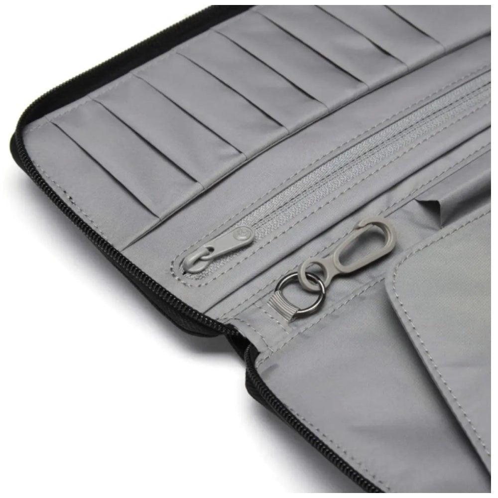 Pacsafe RFIDsafe RFID Blocking Mens Travel Wallet Recycled Polyester Jet Black
