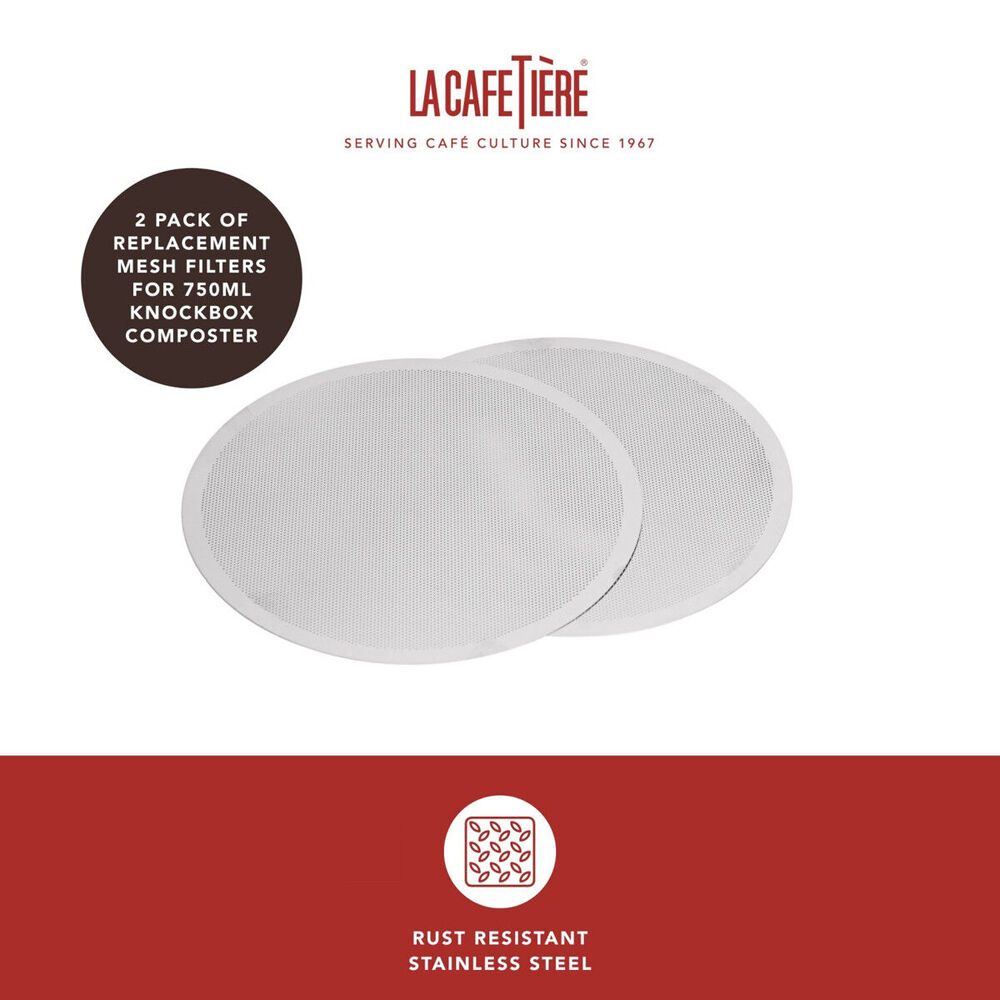La Cafetiere 2-Pieces Replacement Filter For Coffee Knock Box (White)