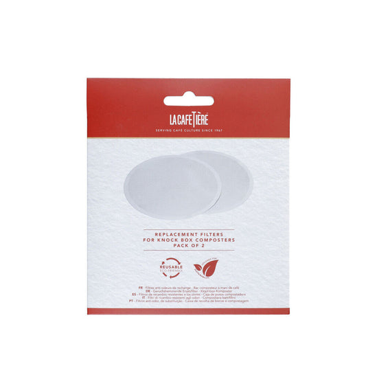 La Cafetiere 2-Pieces Replacement Filter For Coffee Knock Box (White)