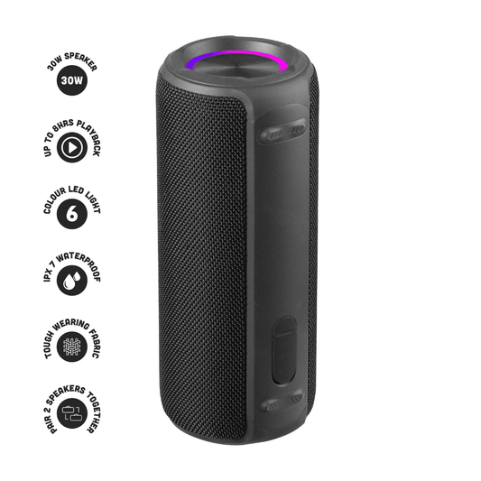 Wave 12W Portable Speaker Amped Series IPX7 LED Large (Black)