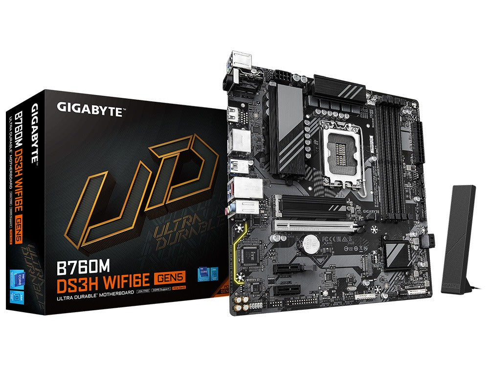 Gigabyte B760M DS3H WIFI6E GEN5 LGA 1700 mATX Motherboard