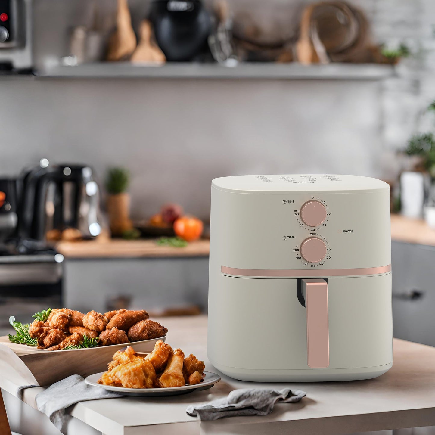 AUSPURE Air Fryer 4.5L, Easy Knob Control with Cookbook