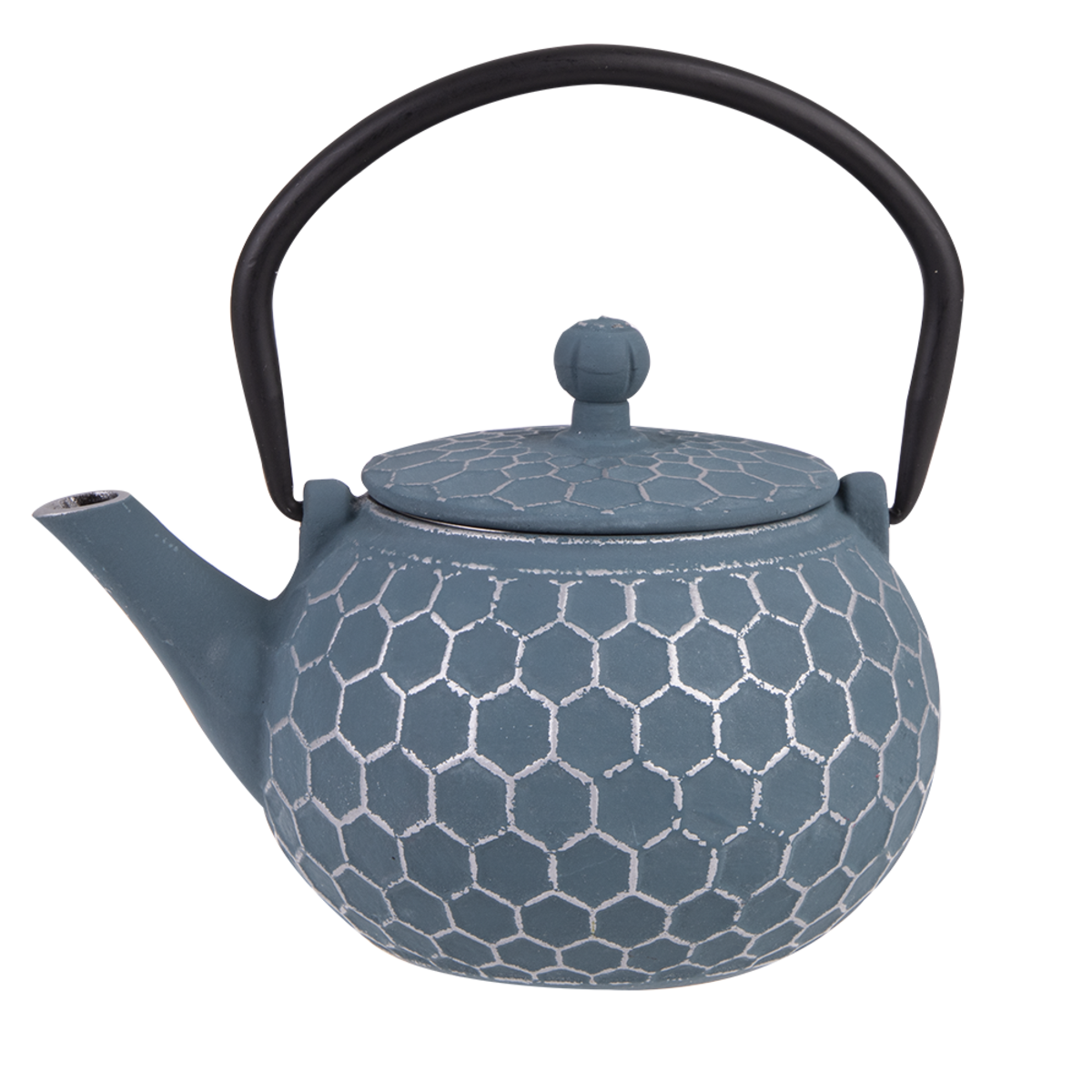 Teaology Cast Iron Teapot 500ml - Honeycomb Blue Silver