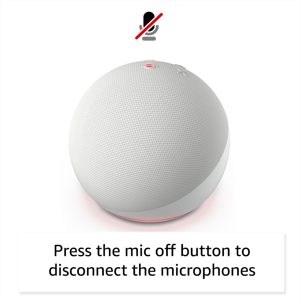 Amazon Echo Dot Smart Speaker & Alexa 5th Gen (Glacier White)