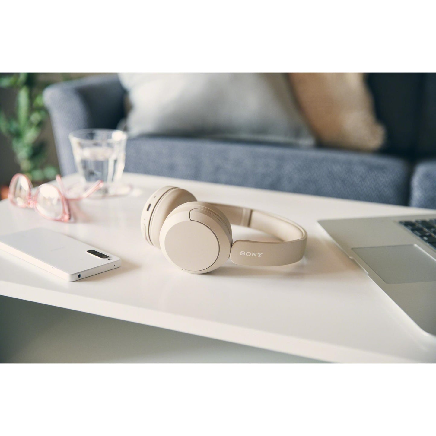 Sony WH-CH520 Wireless On-Ear Headphones (Beige)