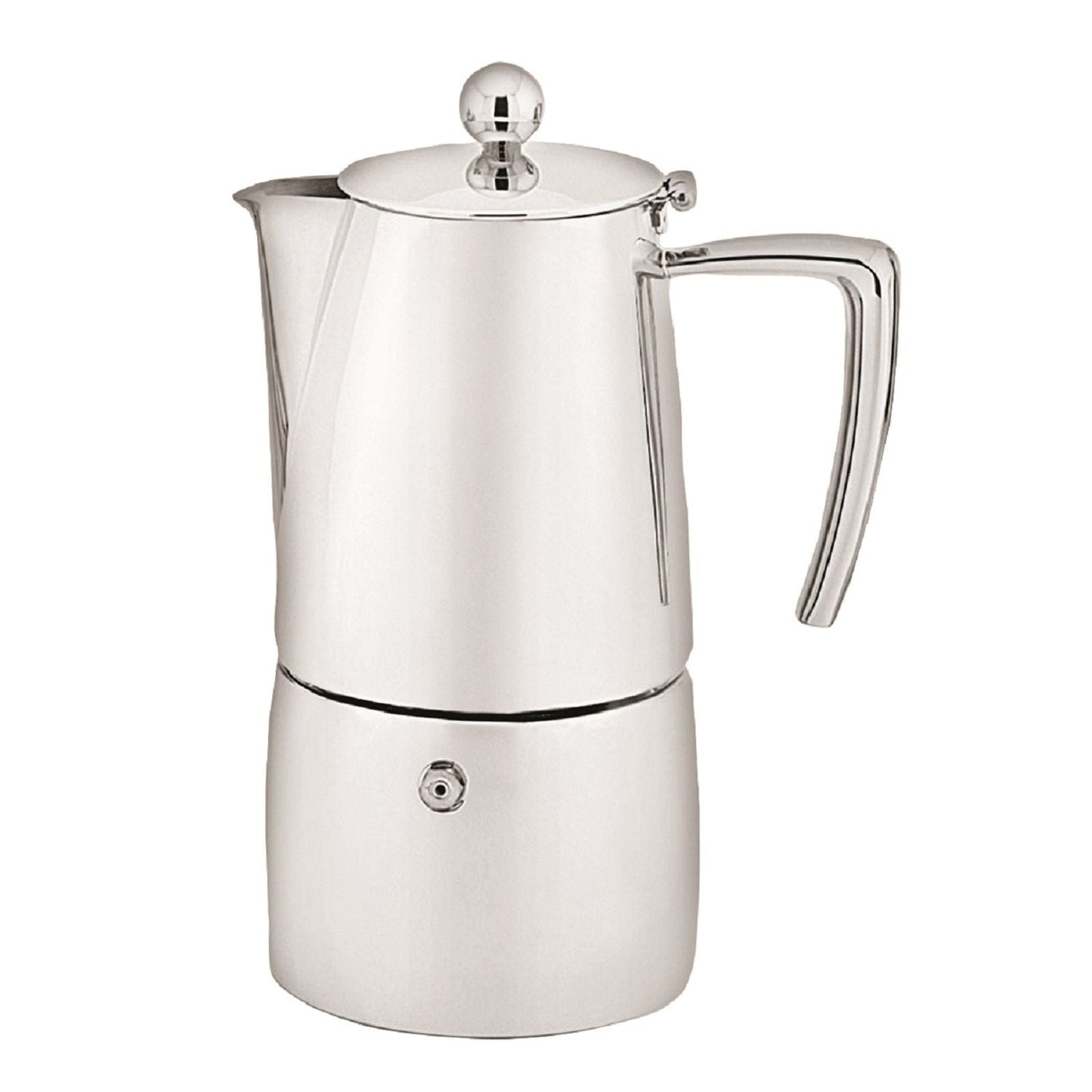 Avanti 10 Cup Art Deco Espresso Coffee Maker Percolator - Silver | Stovetop Percolator | Safety valve, Silicon Gasket, With Manuals