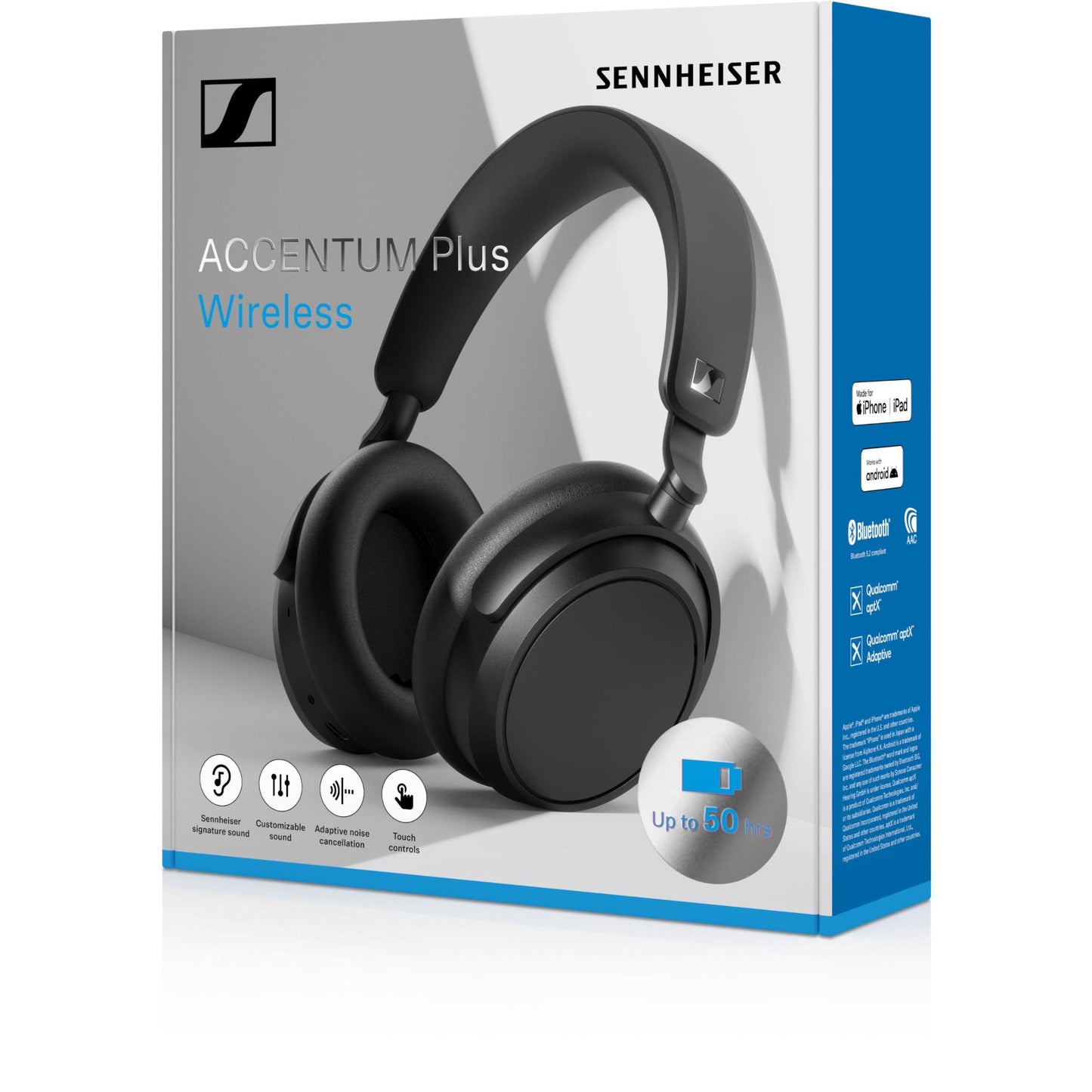 Sennheiser Accentum Plus Adaptive NC Wireless Over-Ear Headphones (Black)