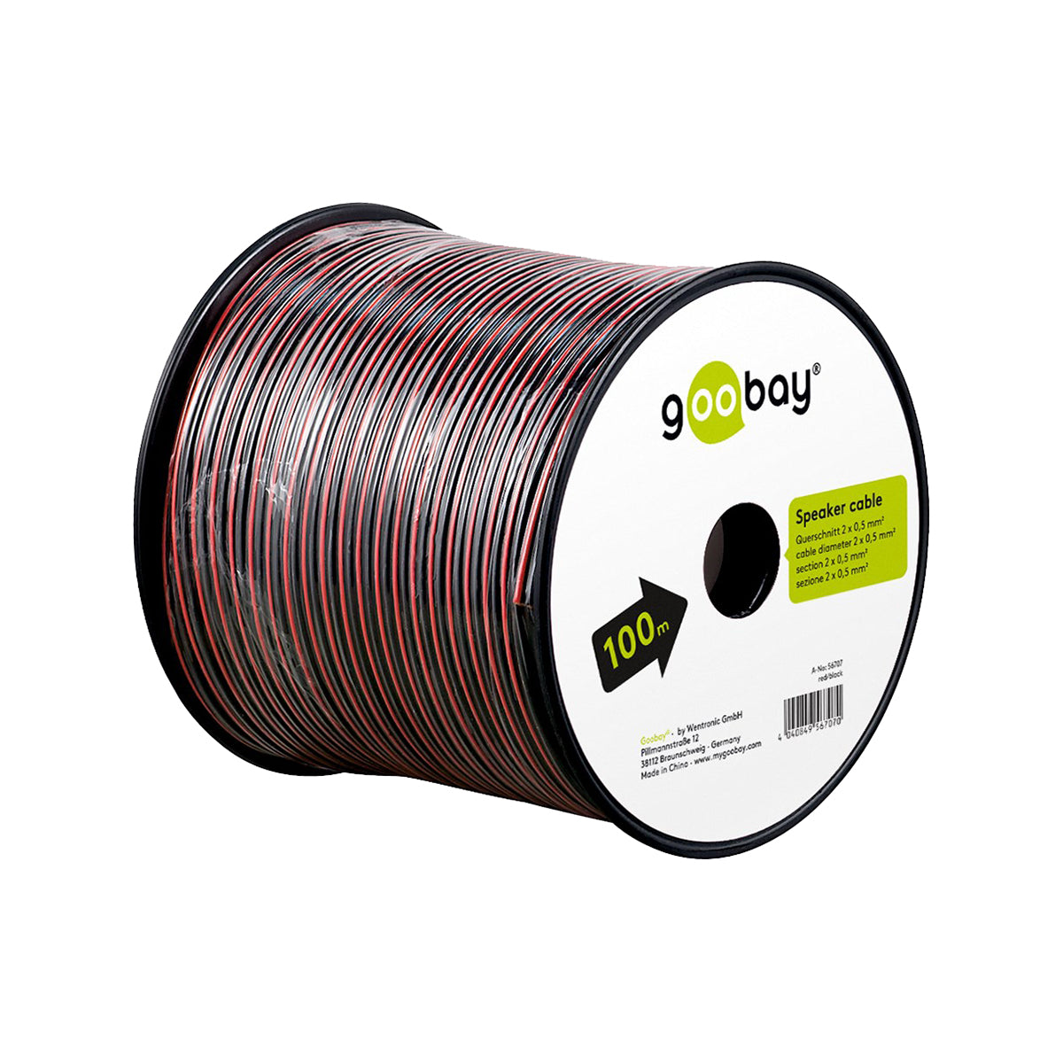 Goobay Speaker Cable 2x0.75mm² 100M - Red/Black