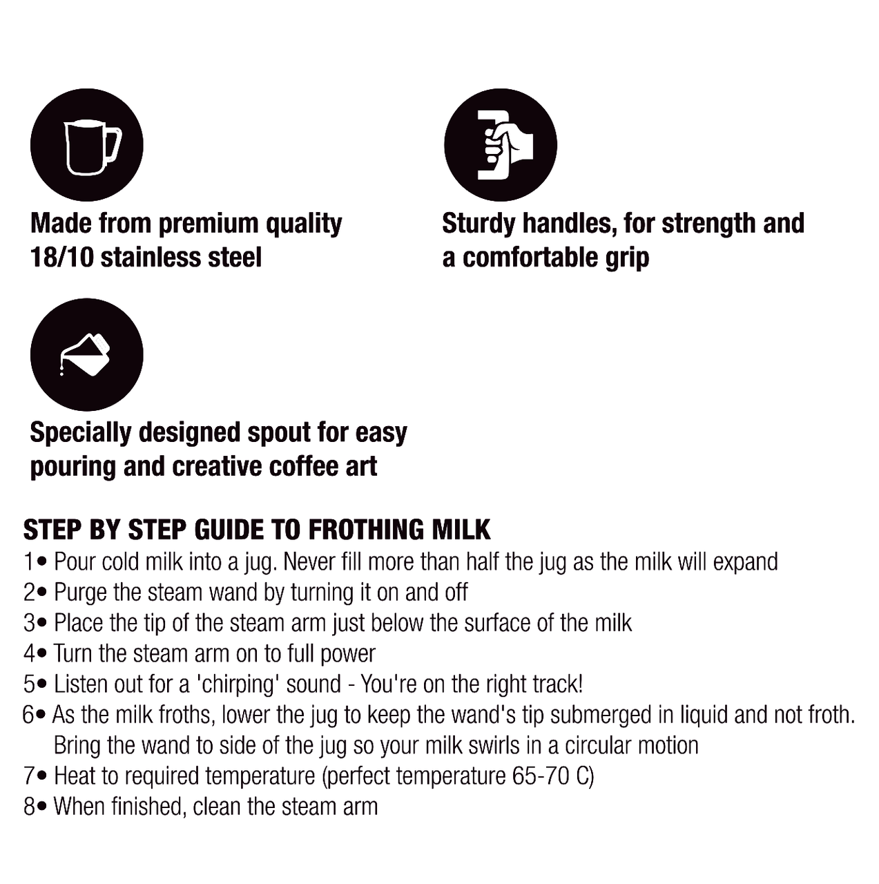 Coffee Culture Stainless Steel 600ml Milk Frothing Jug Container (Silver)