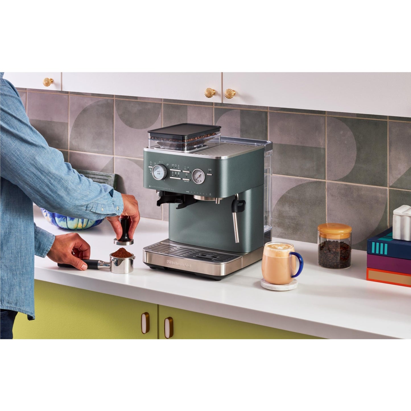 KitchenAid KES6551 Semi Automatic Espresso Machine with Burr Grinder (Juniper)