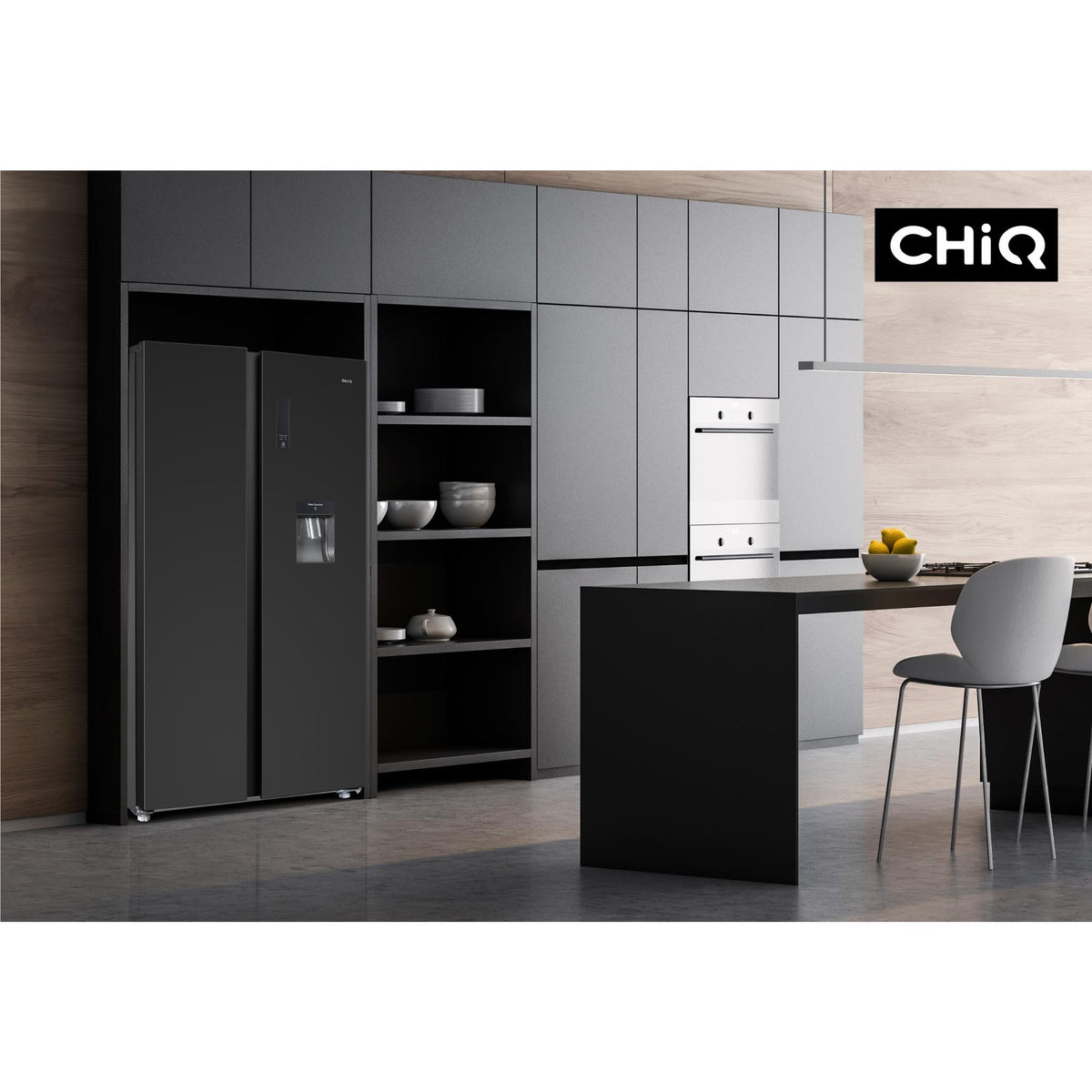 CHiQ CSS556NBD4E 559L Side By Side Fridge (Black)