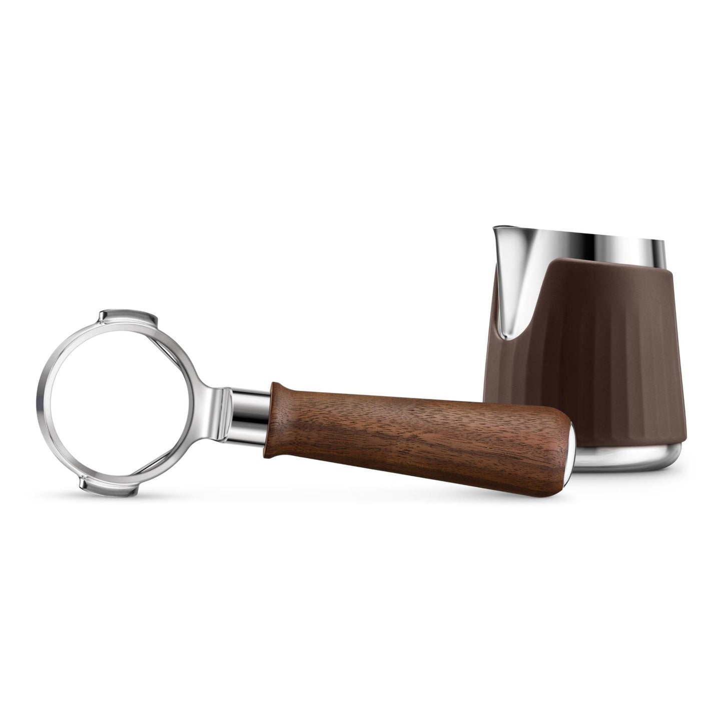 Breville the Naked Portafilter 58mm & the Pro Control Jug (Walnut)