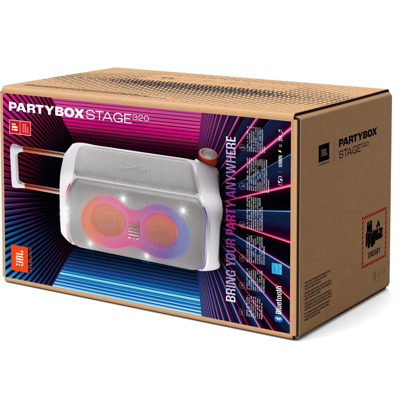 JBL PartyBox Stage 320 Portable Party Speaker (White)