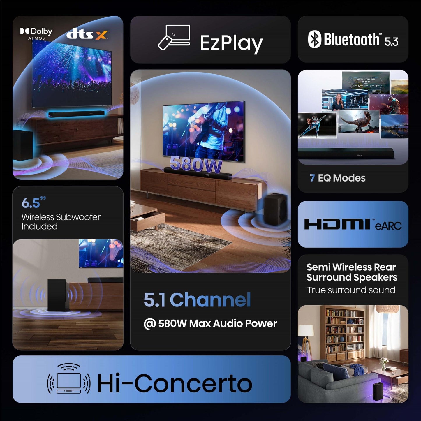 Hisense AX5100Q 580W 5.1 Ch Soundbar with Dolby Atmos